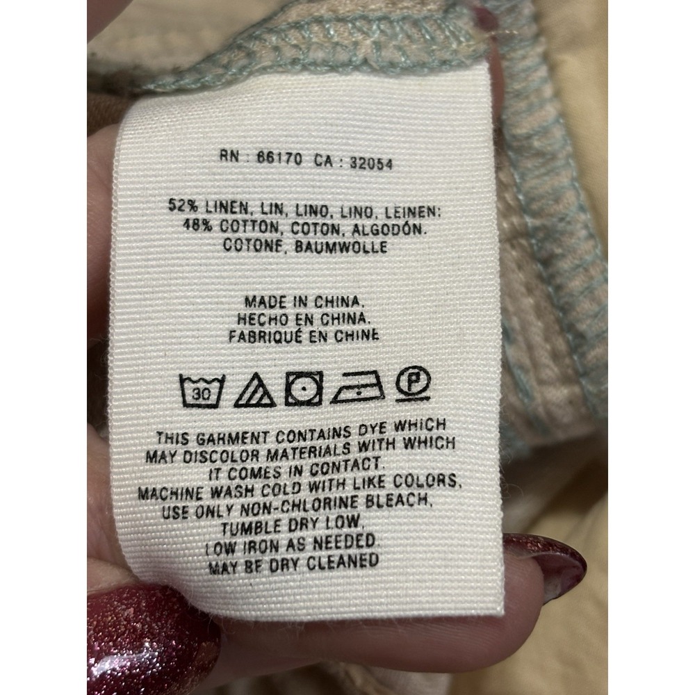 Pilcro and the Letterpress Anthropologie Linen Blend Wide Leg Pants Women's 2 - Picture 9 of 10